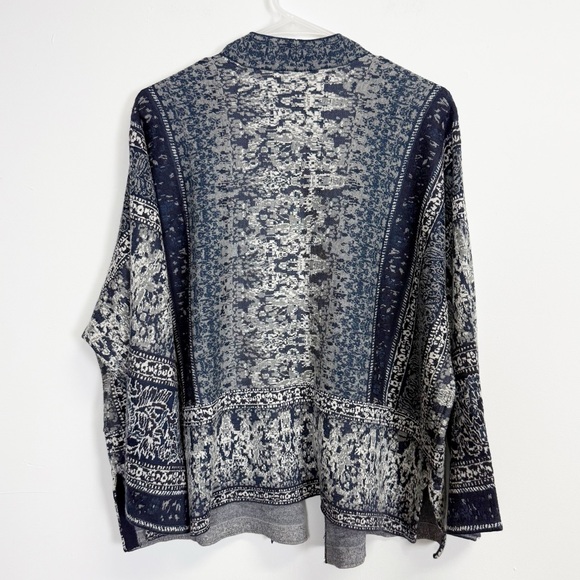 J Jill Pure Jill Cardigan Sweater Womens Large Blue Kimono Style Open Front Knit - Picture 3 of 11